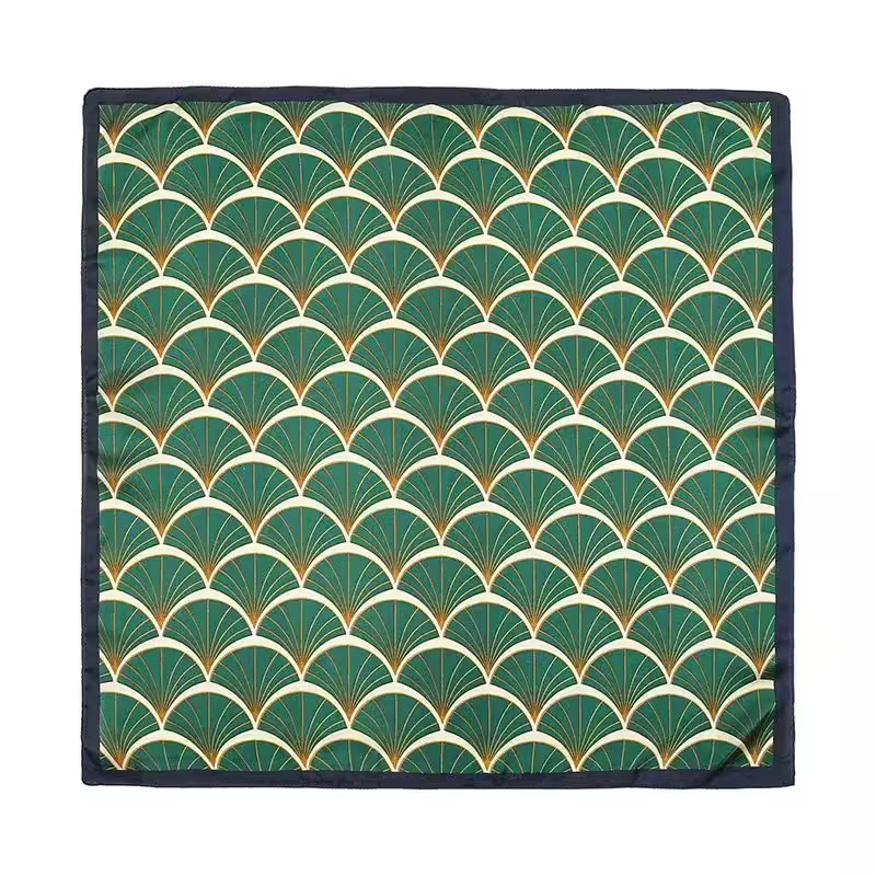 Green & Dark Blue Bohemian Scarf / Neckerchief