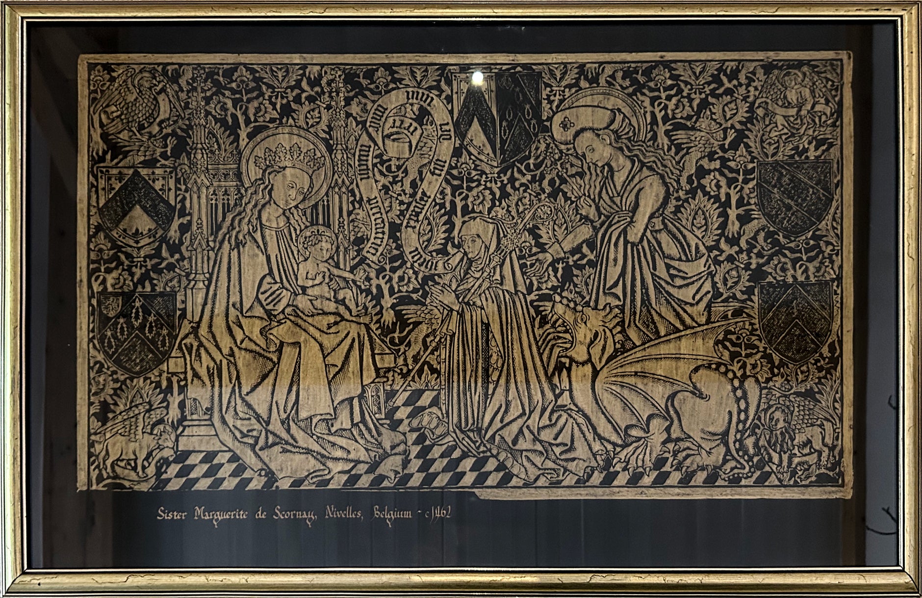 Brass Rubbing Depicting Sister Marguerite De Scornay