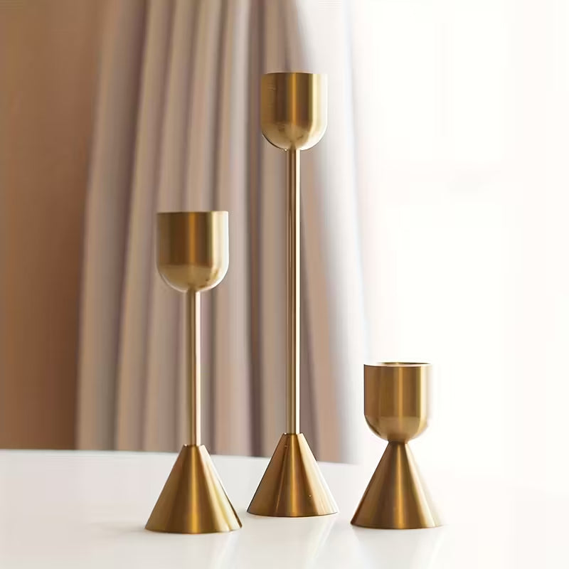 Brass Candle Sticks - Set of 3
