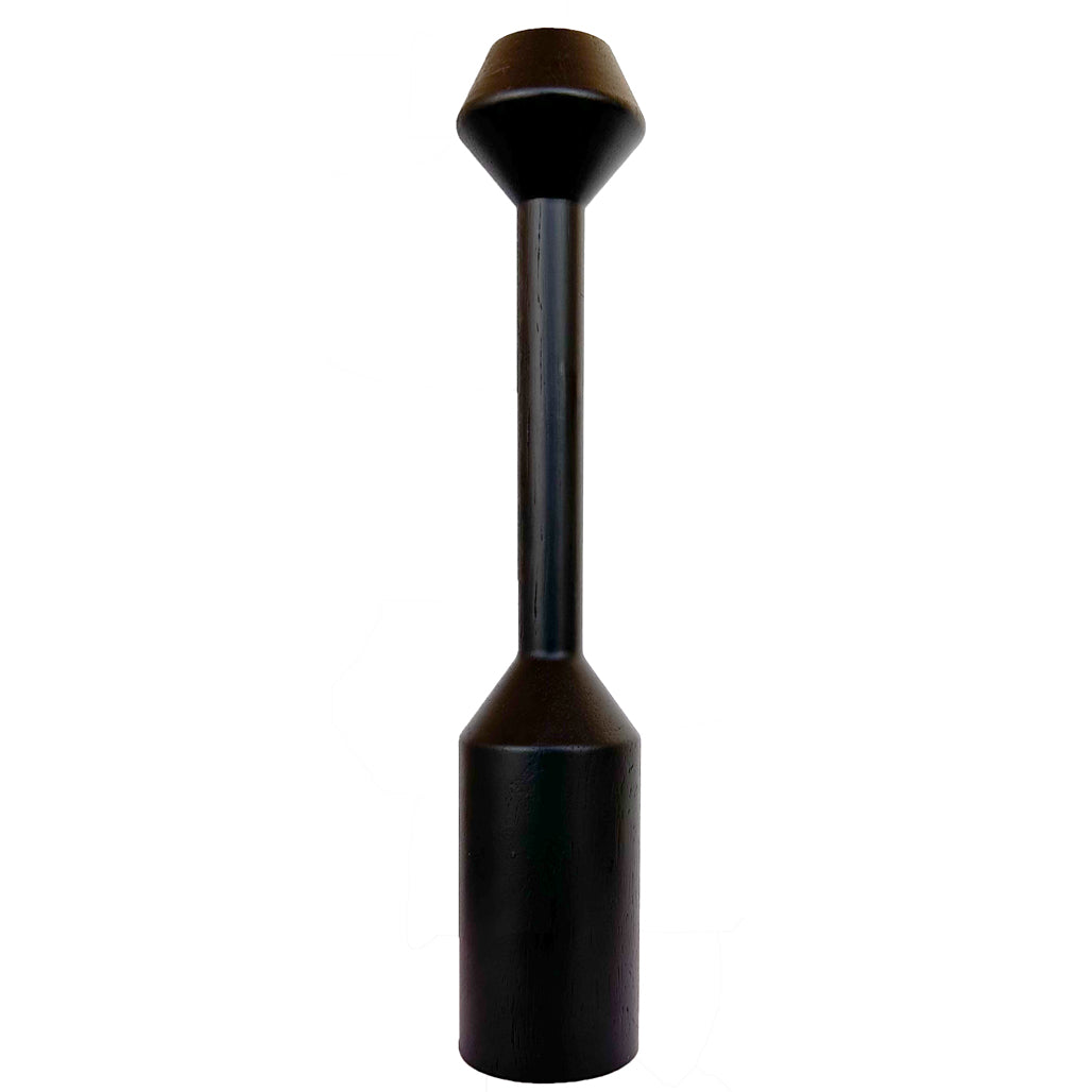 Black Geometric Wooden Candle Stick - Leo