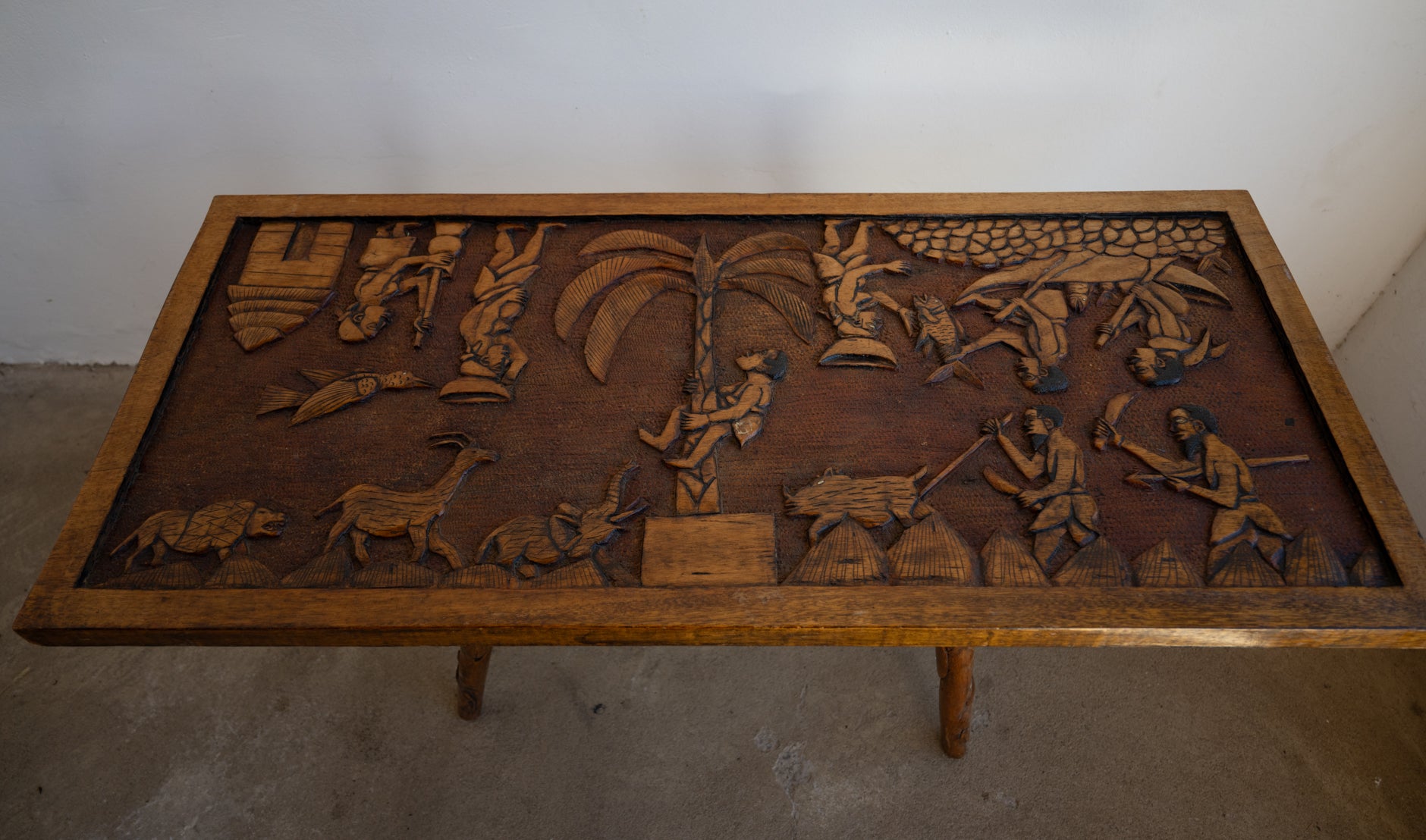Hand Carved Wooden table from Angola 1968