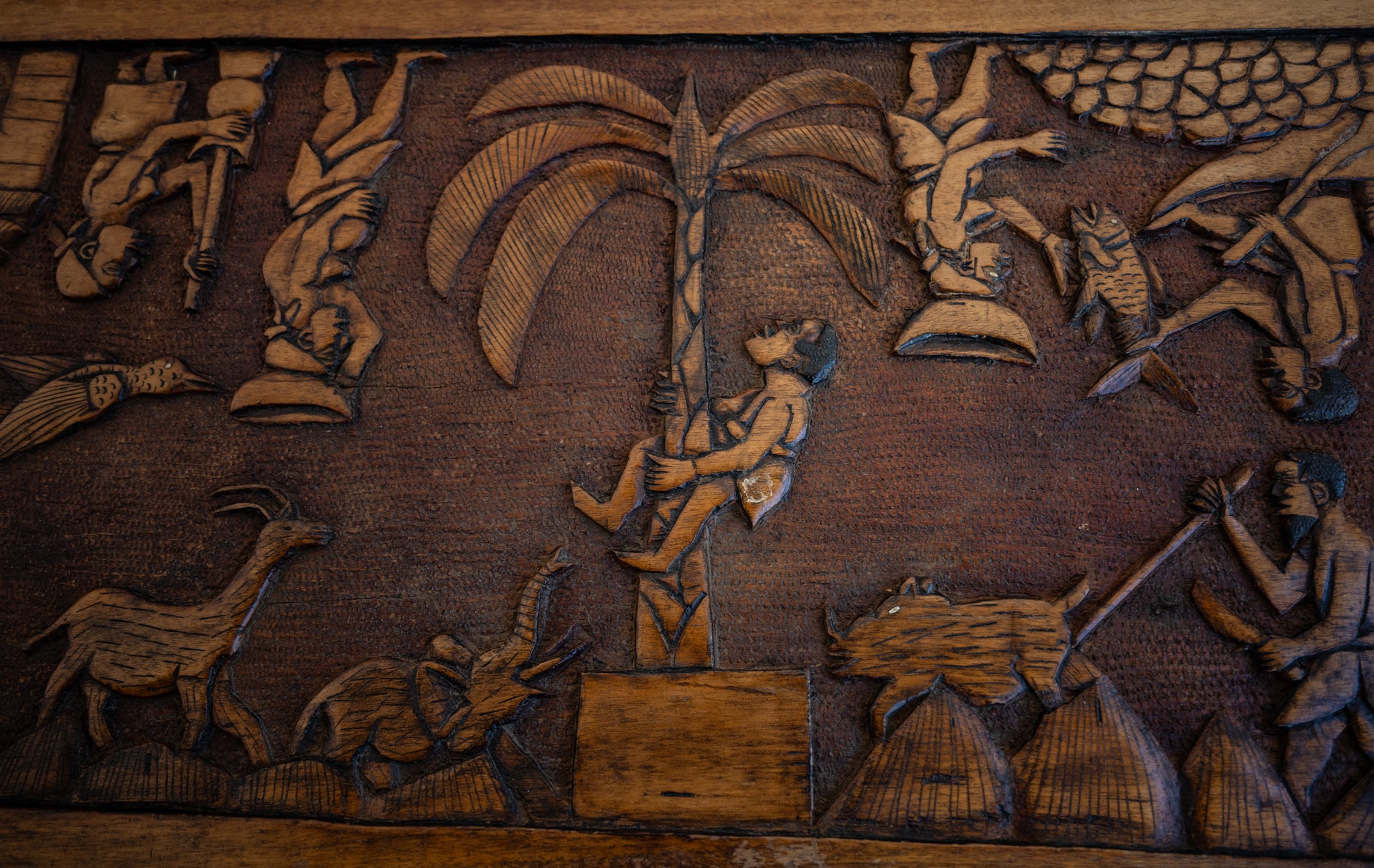 Hand Carved Wooden table from Angola 1968