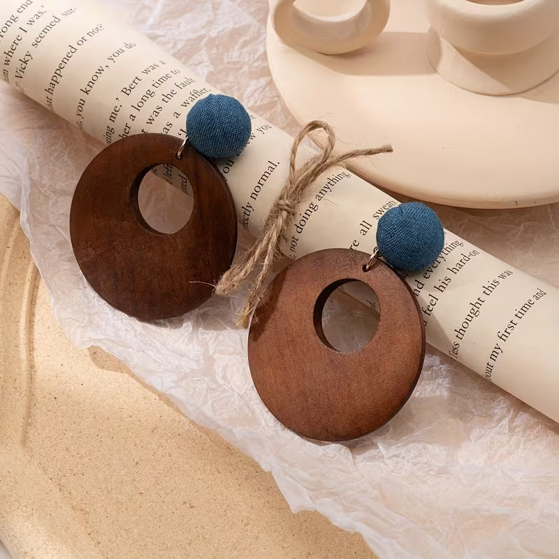 Wood Grain Circle Hoops