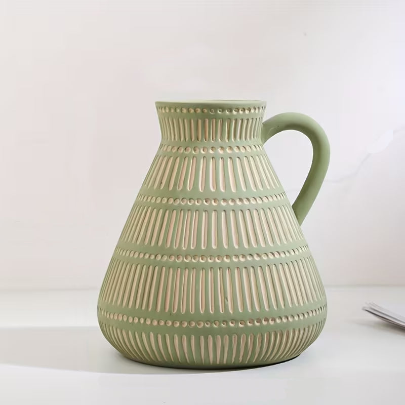 Handcrafted Light Green Ceramic Vase